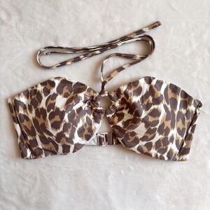 NWOT Aerie Bandeau Leopard Print Bikini Top
